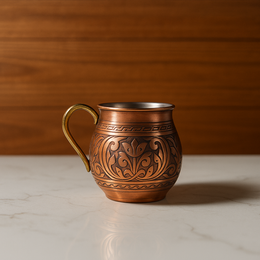 Bakır İşlemeli Bardak(300 ml)