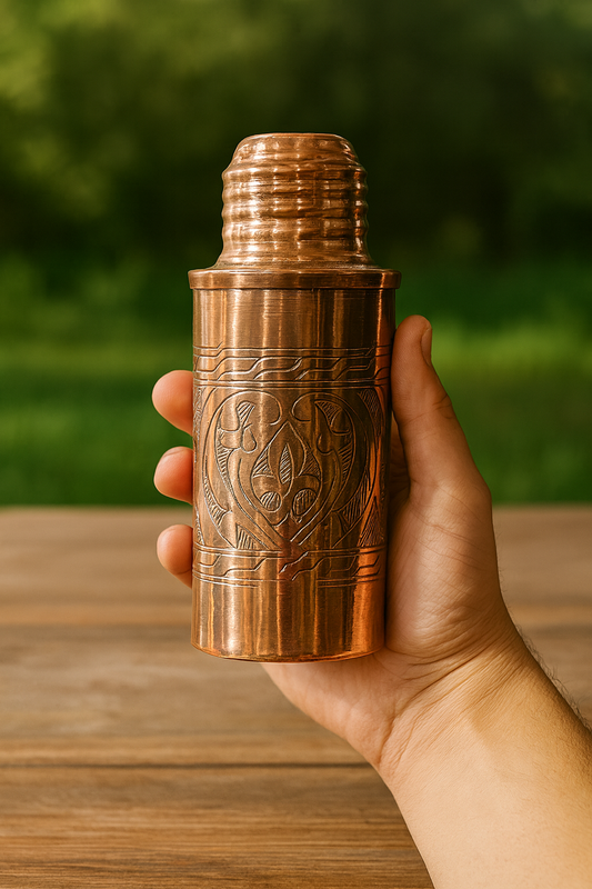 İşlemeli Saf Bakır Matara (450ML)