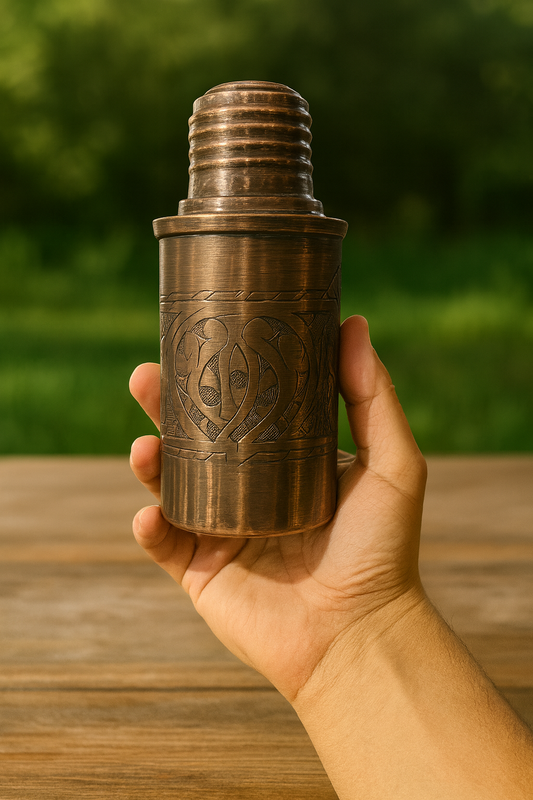İşlemeli Saf Bakır Matara (450ML)