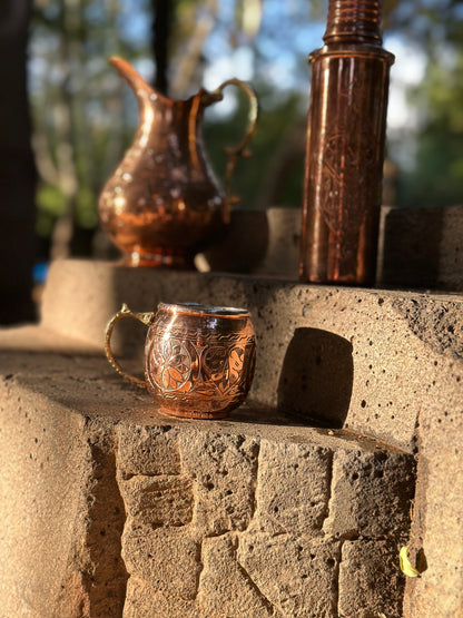Bakır İşlemeli Bardak(300 ml)