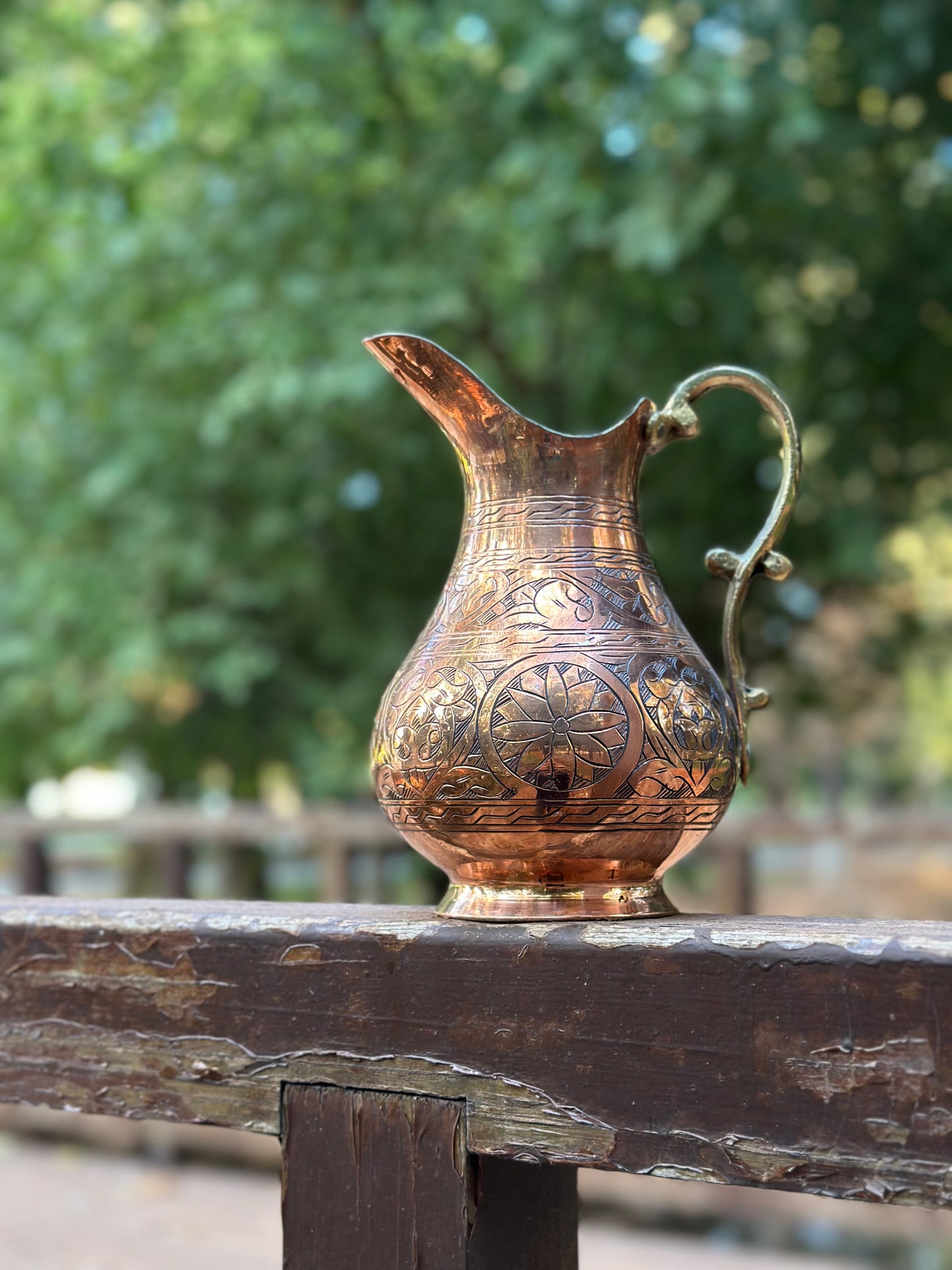 Kalaylı Saf Bakır İşlemeli Sürahi(1,5 Lt)