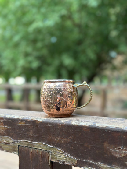 Bakır İşlemeli Bardak(300 ml)