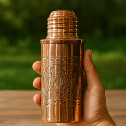 İşlemeli Saf Bakır Matara (450ML)